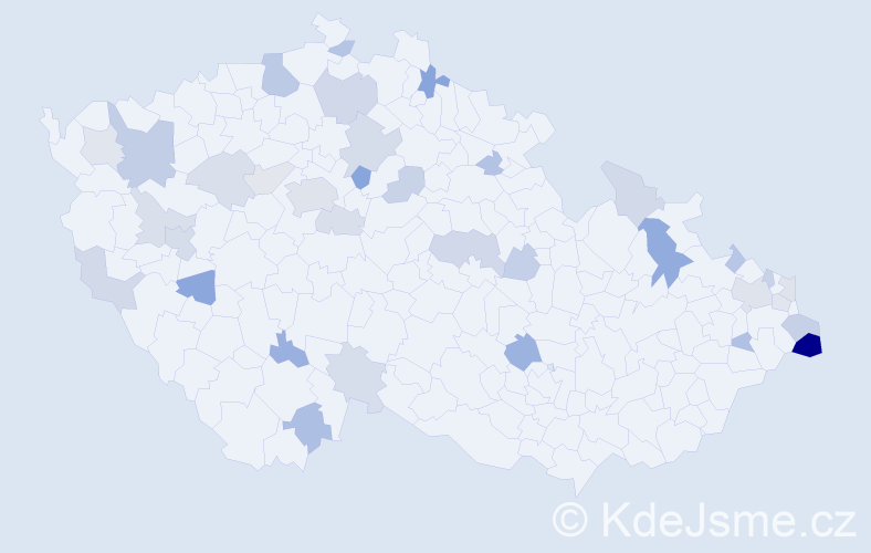 Příjmení: 'Kulik', počet výskytů 69 v celé ČR