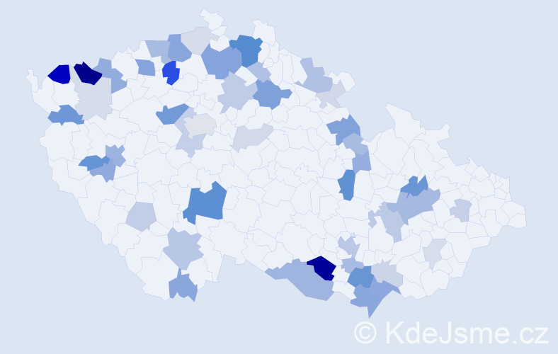 Příjmení: 'Löfflerová', počet výskytů 134 v celé ČR