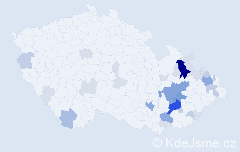 Příjmení: 'Klech', počet výskytů 89 v celé ČR