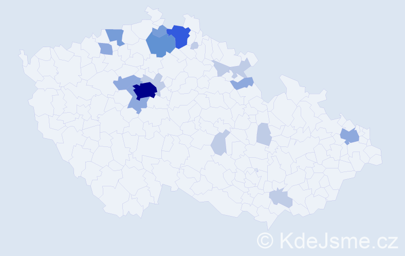 Příjmení: 'Endtová', počet výskytů 43 v celé ČR