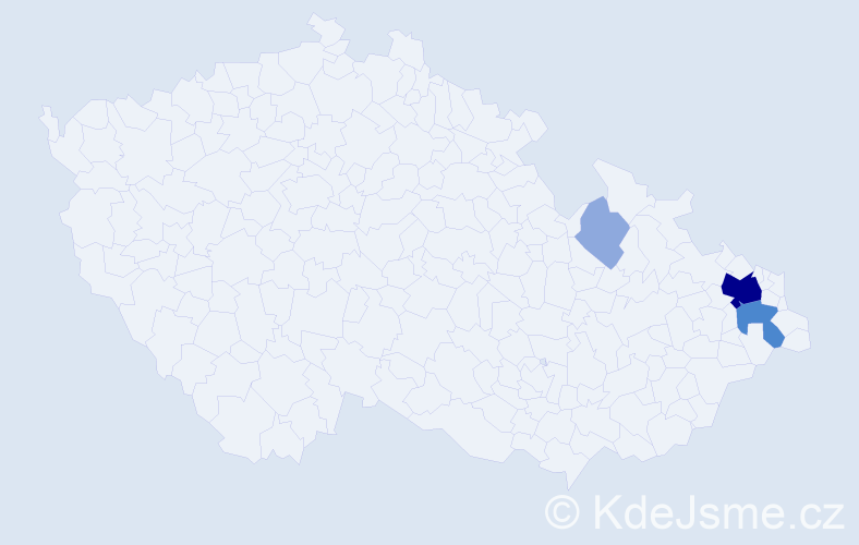 Příjmení: 'Klozik', počet výskytů 8 v celé ČR