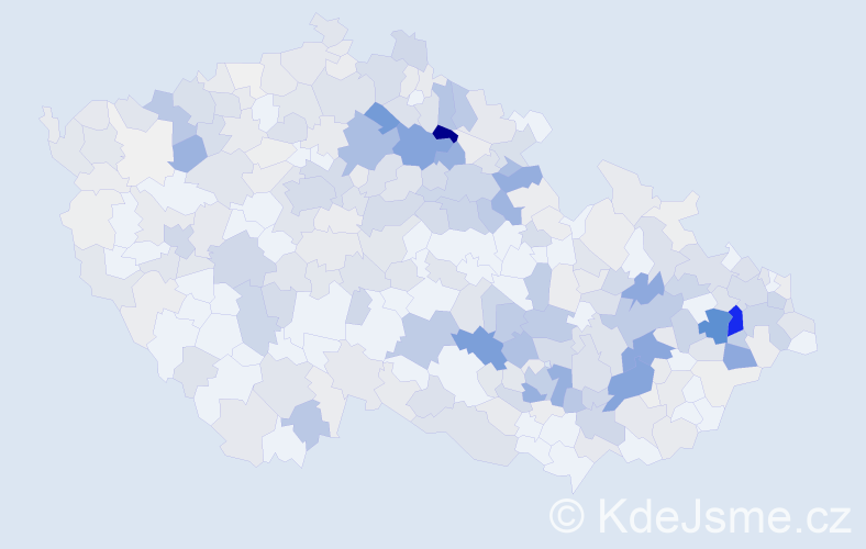 Příjmení: 'Bajerová', počet výskytů 1400 v celé ČR