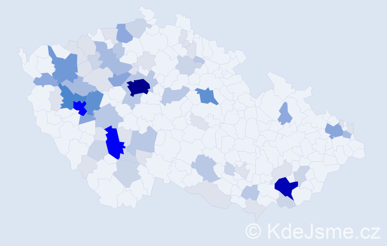 Příjmení: 'Lopatová', počet výskytů 259 v celé ČR