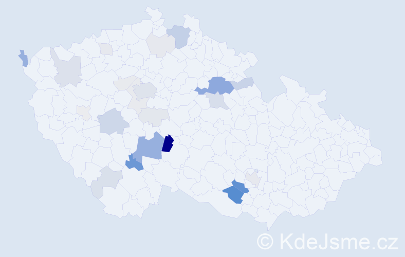 Příjmení: 'Nesvačilová', počet výskytů 84 v celé ČR