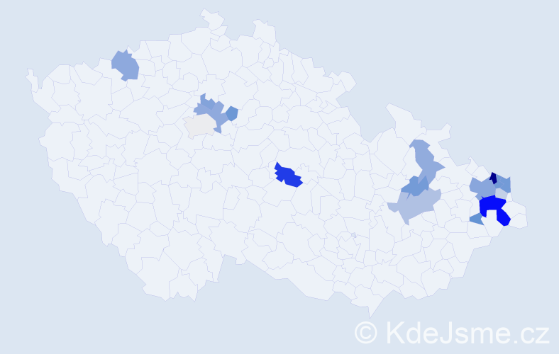 Příjmení: 'Šimoňák', počet výskytů 39 v celé ČR