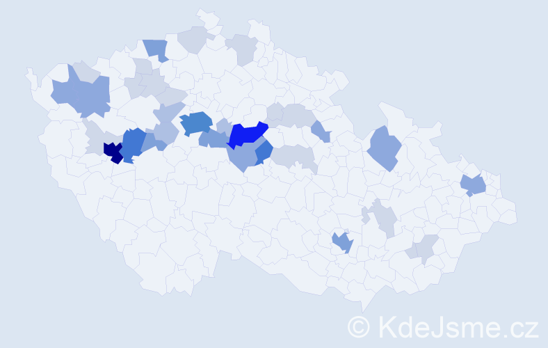 Příjmení: 'Karkoš', počet výskytů 103 v celé ČR