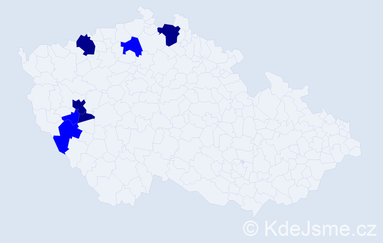 Příjmení: 'Hulecová', počet výskytů 11 v celé ČR