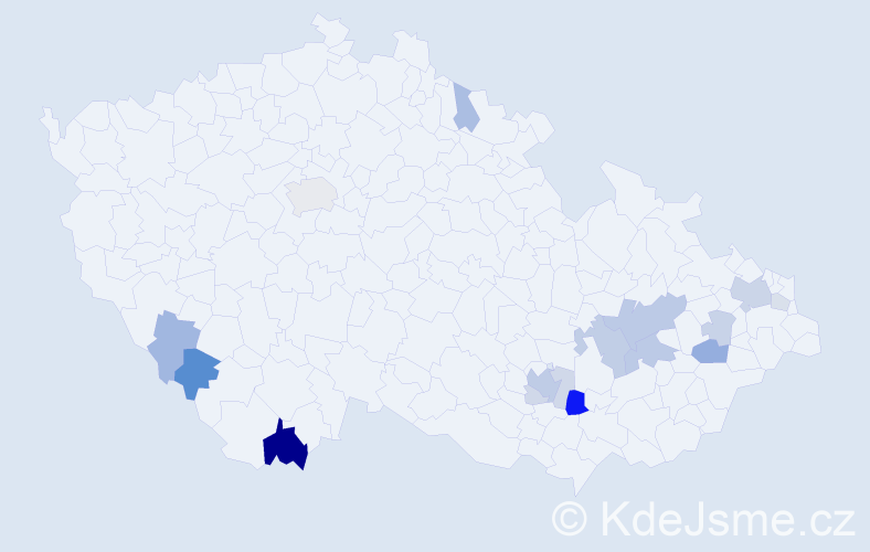 Příjmení: 'Plchot', počet výskytů 38 v celé ČR