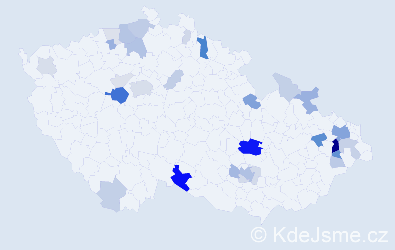 Příjmení: 'Libiš', počet výskytů 94 v celé ČR