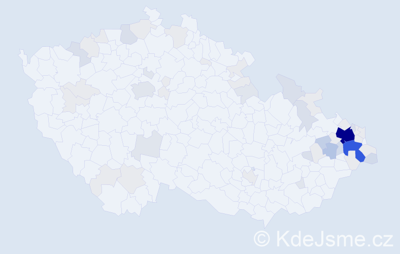 Příjmení: 'Šodková', počet výskytů 177 v celé ČR
