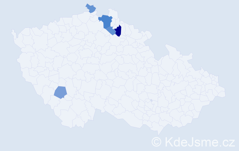Příjmení: 'Binhaková', počet výskytů 9 v celé ČR