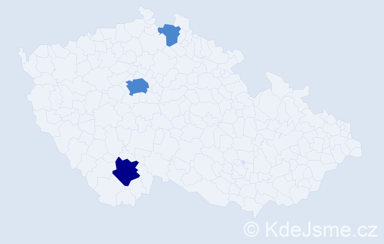 Příjmení: 'Mittendorfer', počet výskytů 5 v celé ČR