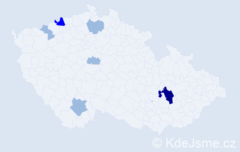Příjmení: 'Lenhardtová', počet výskytů 11 v celé ČR