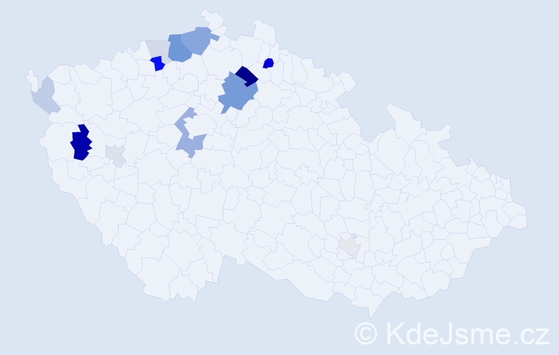 Příjmení: 'Cabálková', počet výskytů 32 v celé ČR