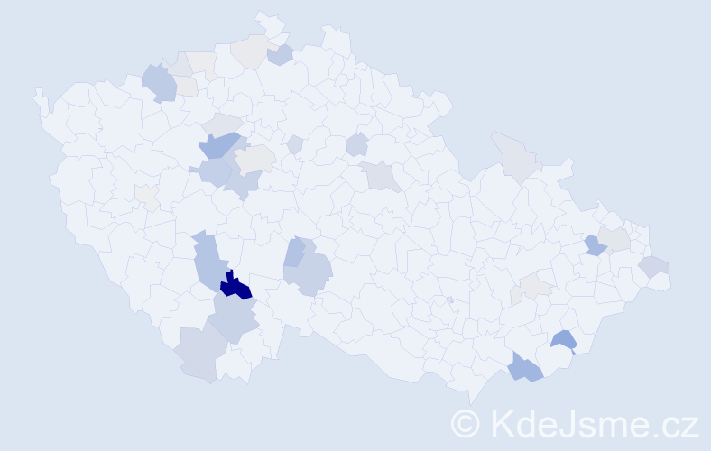 Příjmení: 'Skok', počet výskytů 98 v celé ČR