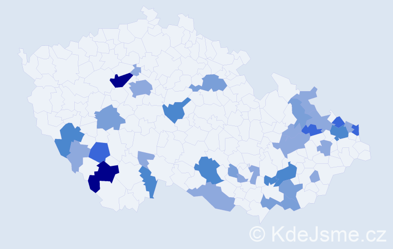 Příjmení: 'Majerčáková', počet výskytů 79 v celé ČR