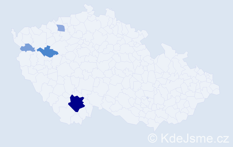 Příjmení: 'Povišer', počet výskytů 13 v celé ČR