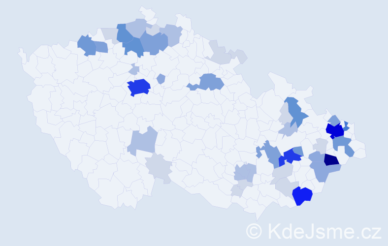 Příjmení: 'Matušík', počet výskytů 154 v celé ČR