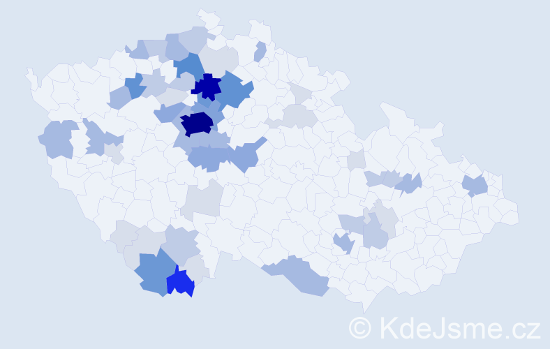 Příjmení: 'Maláková', počet výskytů 174 v celé ČR