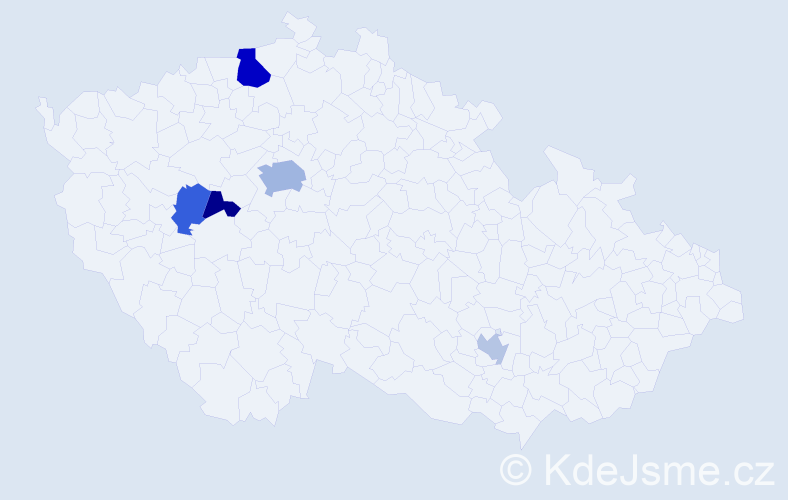 Příjmení: 'Budělovský', počet výskytů 10 v celé ČR
