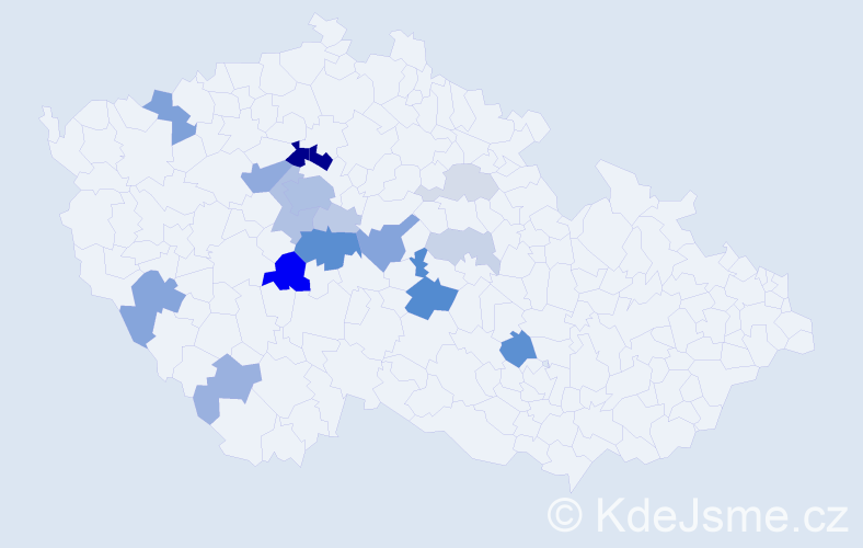 Příjmení: 'Rebec', počet výskytů 53 v celé ČR