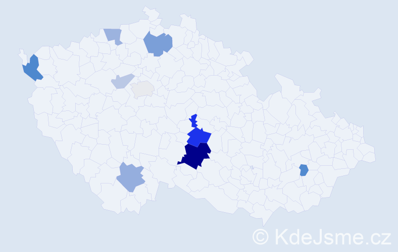 Příjmení: 'Fuitová', počet výskytů 45 v celé ČR