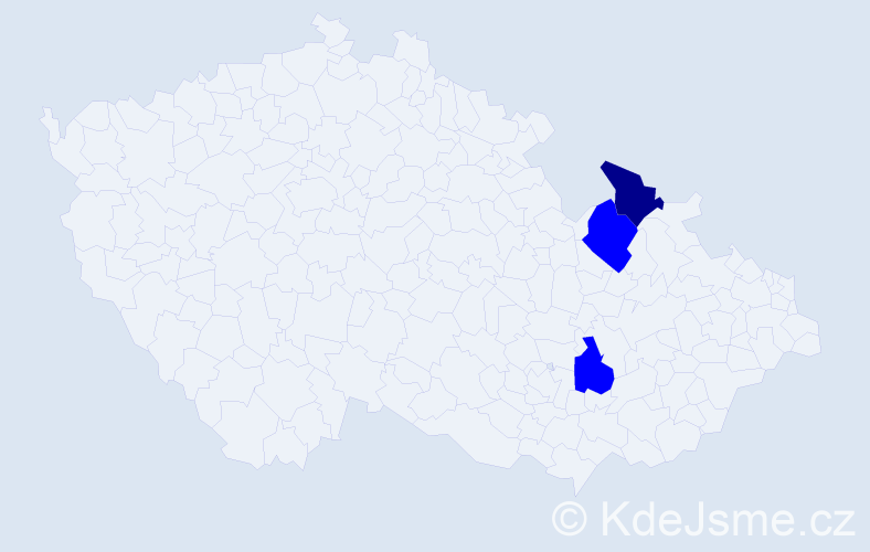 Příjmení: 'Ignačák', počet výskytů 13 v celé ČR