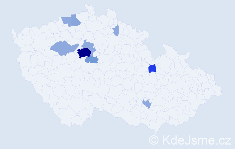 Příjmení: 'Merenych', počet výskytů 27 v celé ČR