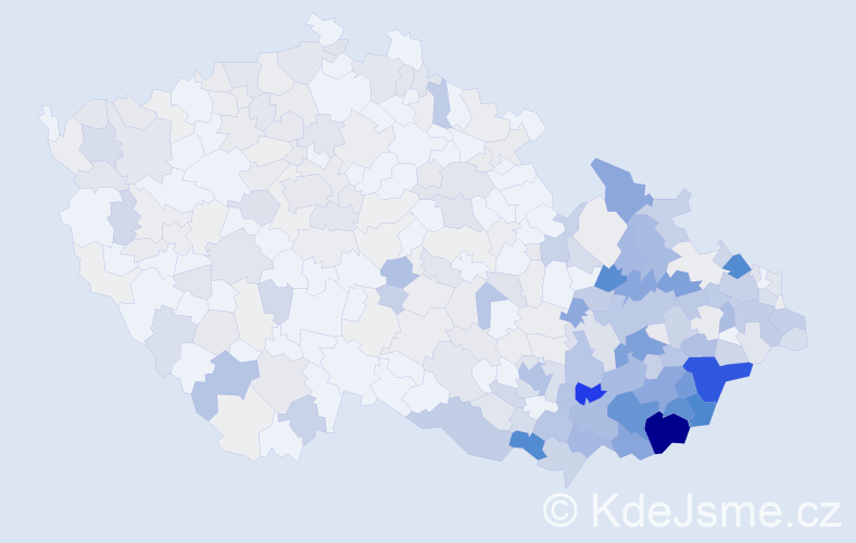 Příjmení: 'Machala', počet výskytů 1493 v celé ČR