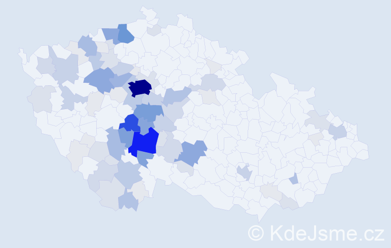 Příjmení: 'Pejša', počet výskytů 342 v celé ČR