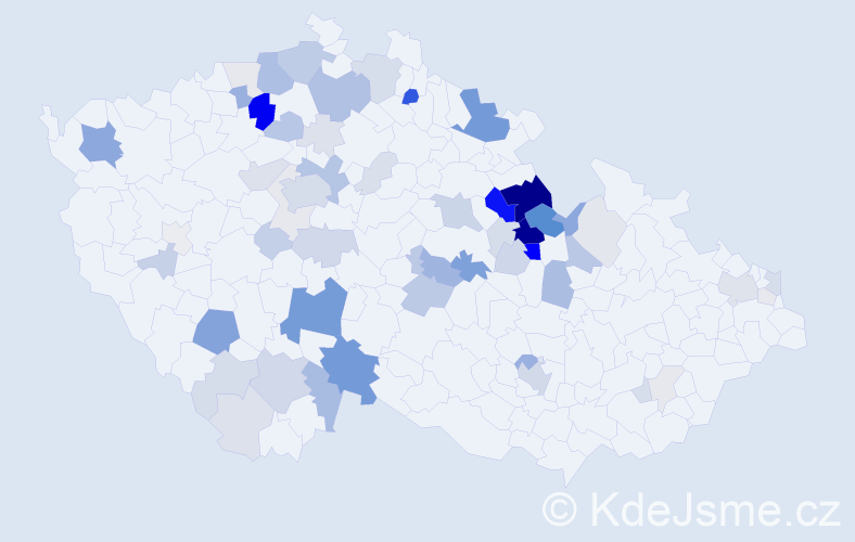 Příjmení: 'Barvínková', počet výskytů 225 v celé ČR