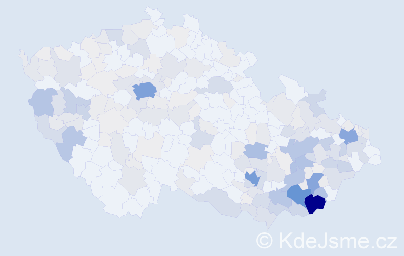 Příjmení: 'Janča', počet výskytů 1037 v celé ČR