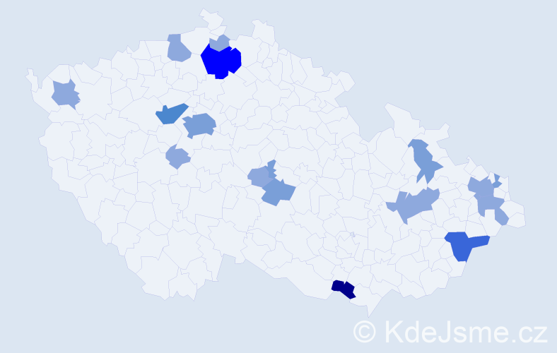 Příjmení: 'Závrská', počet výskytů 35 v celé ČR