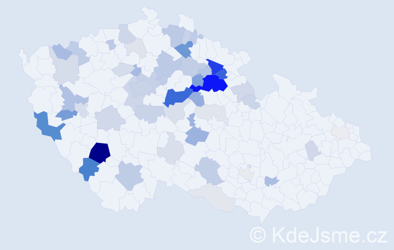 Příjmení: 'Kadečka', počet výskytů 206 v celé ČR