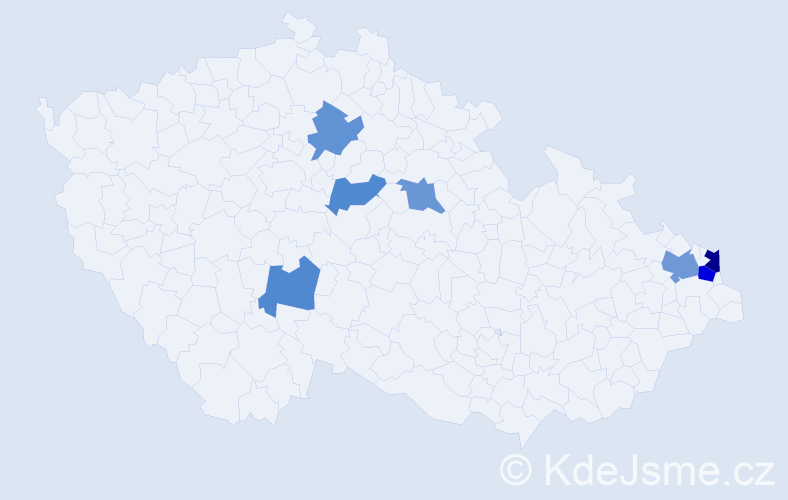 Příjmení: 'Platko', počet výskytů 10 v celé ČR