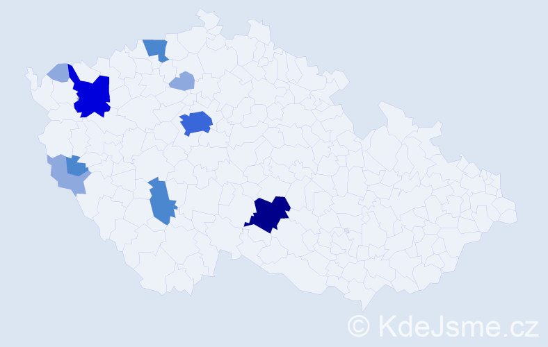 Příjmení: 'Dietz', počet výskytů 29 v celé ČR