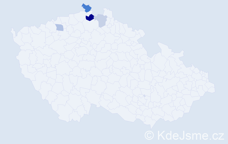 Příjmení: 'Tryhuba', počet výskytů 7 v celé ČR