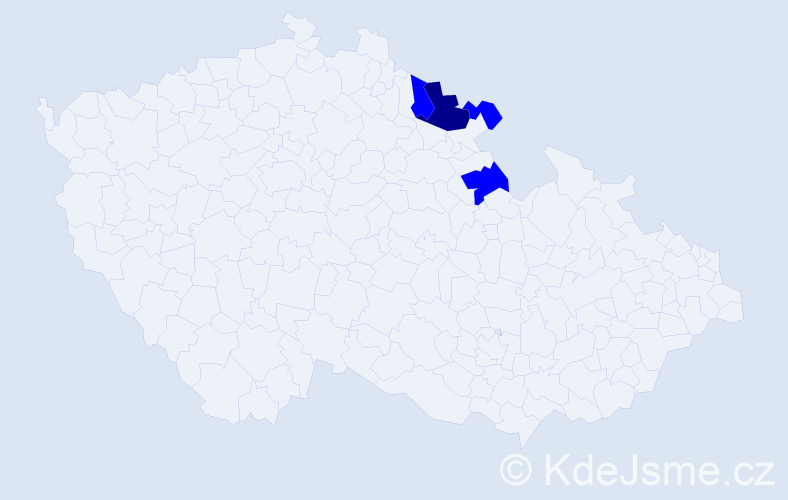 Příjmení: 'Sedral', počet výskytů 5 v celé ČR