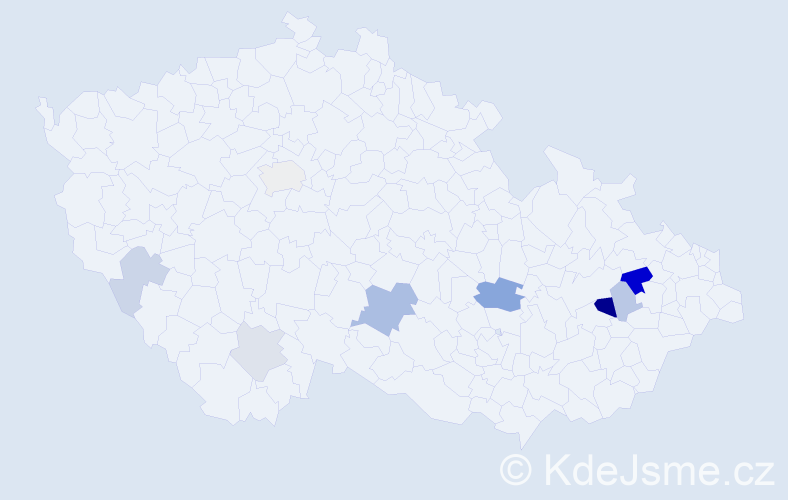 Příjmení: 'Wőlfl', počet výskytů 18 v celé ČR