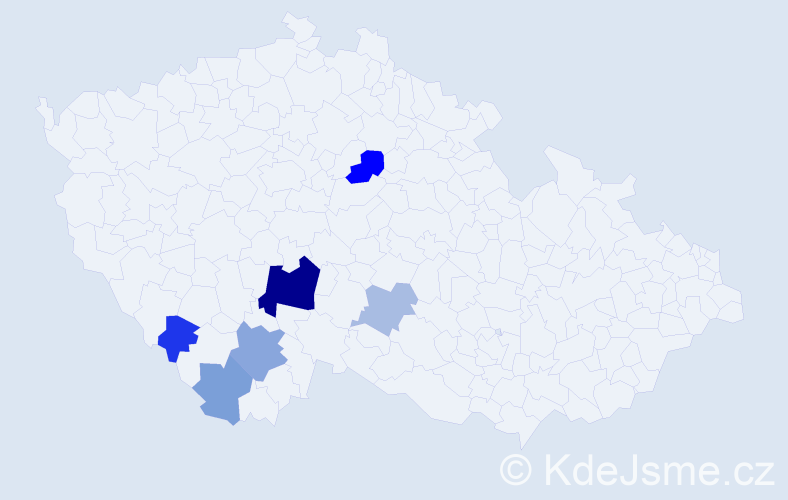 Příjmení: 'Mrosko', počet výskytů 13 v celé ČR
