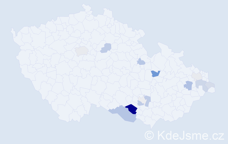 Příjmení: 'Konradová', počet výskytů 27 v celé ČR