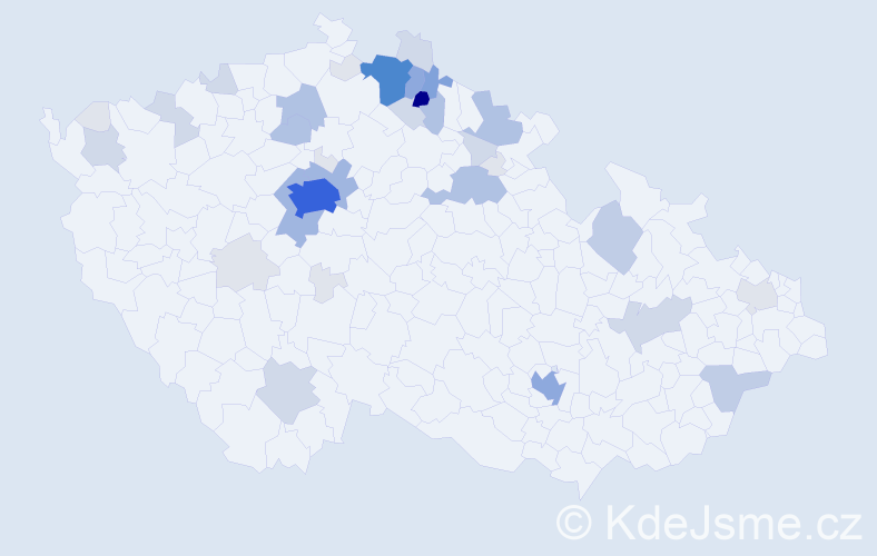 Příjmení: 'Šefr', počet výskytů 143 v celé ČR