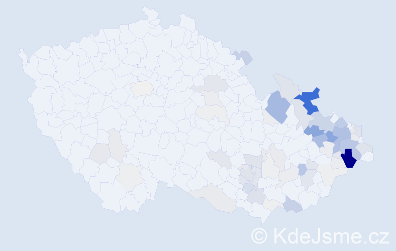 Příjmení: 'Kurečka', počet výskytů 352 v celé ČR