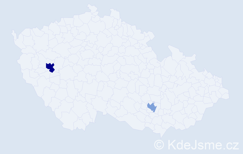 Příjmení: 'Chládecká', počet výskytů 3 v celé ČR