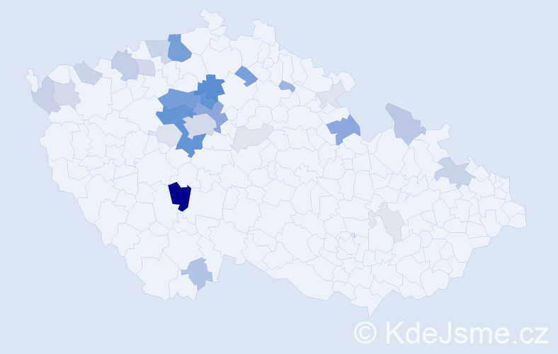 Příjmení: 'Himl', počet výskytů 126 v celé ČR