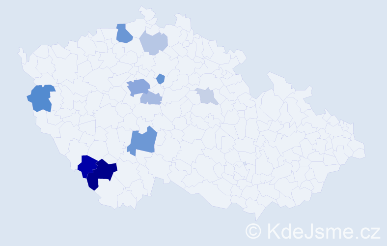 Příjmení: 'Haislová', počet výskytů 36 v celé ČR