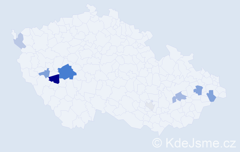 Příjmení: 'Matejovová', počet výskytů 16 v celé ČR