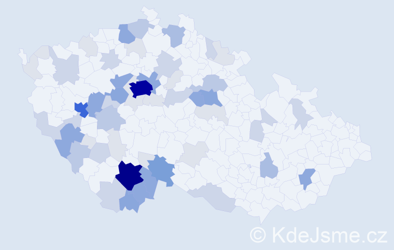 Příjmení: 'Beneda', počet výskytů 203 v celé ČR