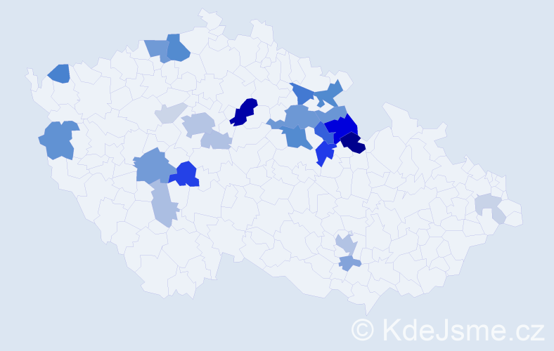 Příjmení: 'Makalouš', počet výskytů 74 v celé ČR