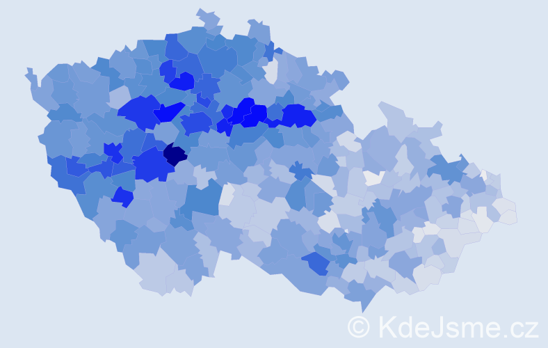 Příjmení: 'Černý', počet výskytů 17825 v celé ČR